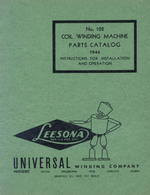 Leesona No. 102 Coil Winding Machine Manual Early 1944