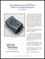 Rewinding the Triad HS-52 Vacuum Tube Output Transformer page 1